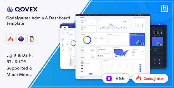 Qovex - CodeIgniter Admin & Dashboard Template - Admin Templates Site Templates