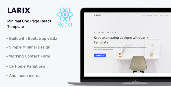 Larix - React Landing Page Template - Corporate Site Templates