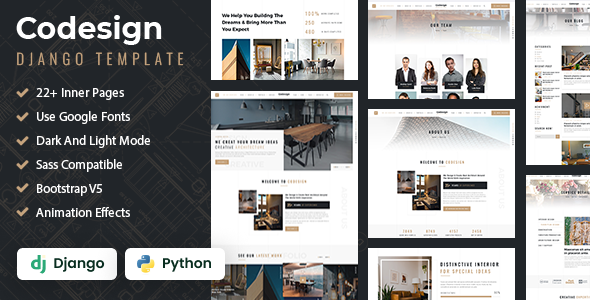 CoDesign - Architect & Interior Design Python Django Template - Business Corporate