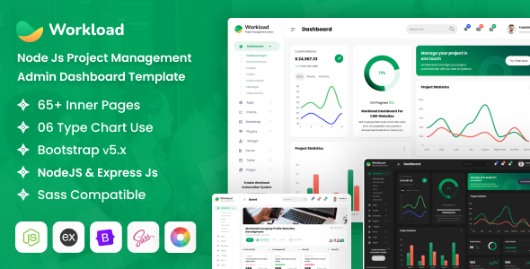 Workload - Node Js Project Management Admin Dashboard Template - Admin Templates Site Templates