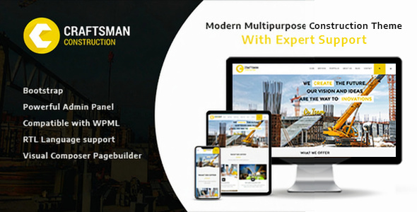 Craftsman - Construction Multipurpose WordPress Theme - Business Corporate