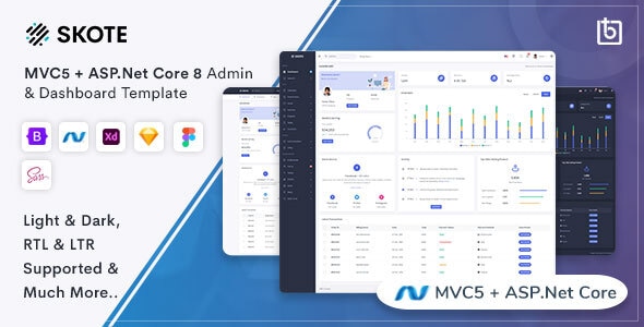 Skote - ASP.Net Core 8 & MVC5 Admin & Dashboard Template - Admin Templates Site Templates