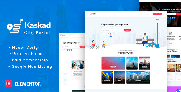 Kaskad - City Guide WordPress Theme - Directory & Listings Corporate