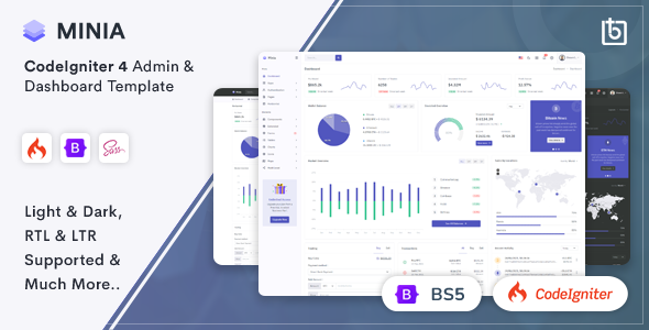 Minia - CodeIgniter 4 Admin & Dashboard Template - Admin Templates Site Templates