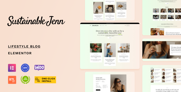 Sustainable Jenn - Eco Lifestyle Blog WordPress Theme by cmsmasters