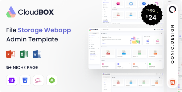 CloudBox | File Storage Admin Dashboard Template (VueJS, HTML) - Admin Templates Site Templates