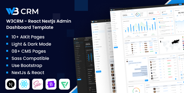 W3CRM - React Next Js Admin Dashboard Template - Admin Templates Site Templates
