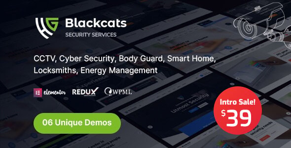 Blackcats - CCTV & Security WordPress Theme - Business Corporate
