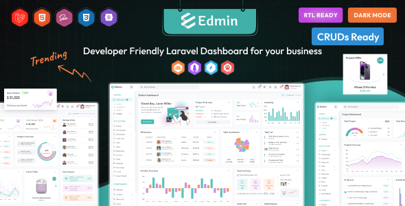 Edmin - Laravel Admin Template - Admin Templates Site Templates