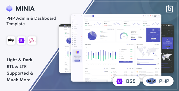 Minia - PHP Admin & Dashboard Template - Admin Templates Site Templates