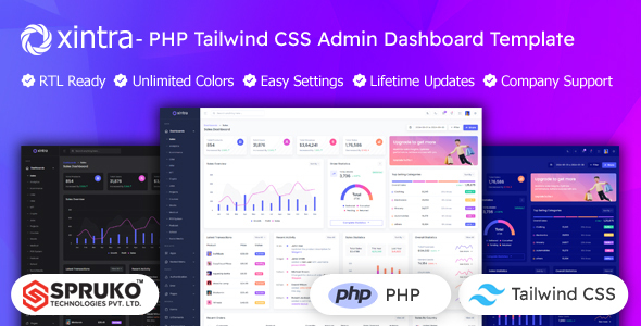 Xintra - PHP Tailwind CSS Admin Panel Template - Admin Templates Site Templates