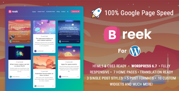 Breek - Minimal Lightweight Masonry AMP Theme for WordPress - Personal Blog / Magazine