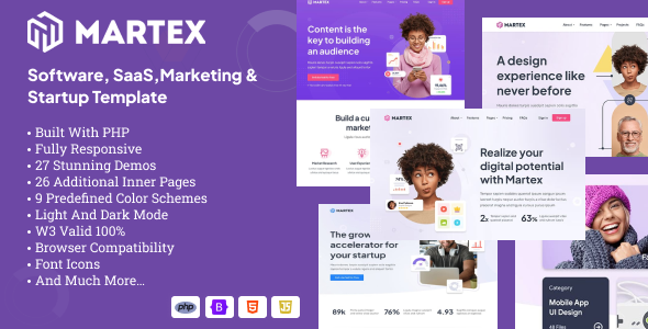 Martex - Software, SaaS & Startup PHP Template - Software Technology