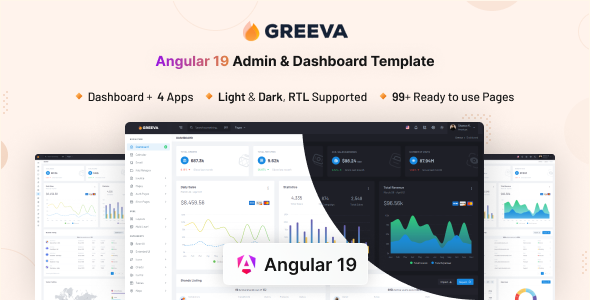 Greeva - Angular 19 Admin & Dashboard Template - Admin Templates Site Templates