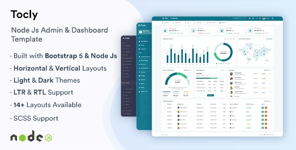 Tocly - NodeJs Admin & Dashboard Template - Admin Templates Site Templates