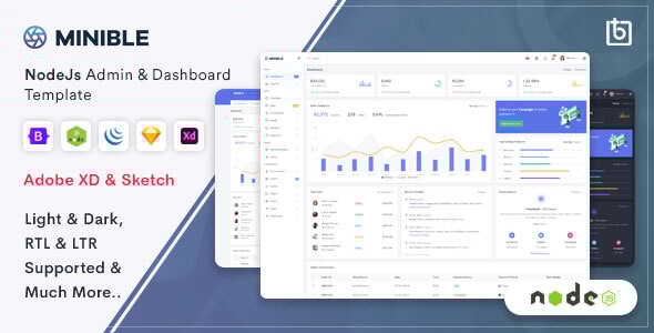 Minible - Node Js Admin & Dashboard Template - Admin Templates Site Templates