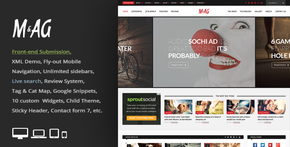 MAG = Grid Magazine / News WordPress Theme / Front-end Submission - News / Editorial Blog / Magazine