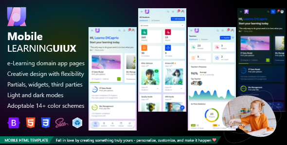 Mobile LearningUIUX Online Courses and e-Learning Bootstrap 5 Mobile ...