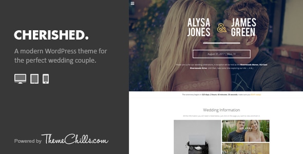 Cherished - Responsive Wedding WordPress Theme - Wedding WordPress