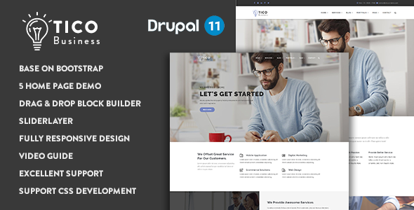 Tico - Responsive Business Drupal 11 Theme - Business Corporate