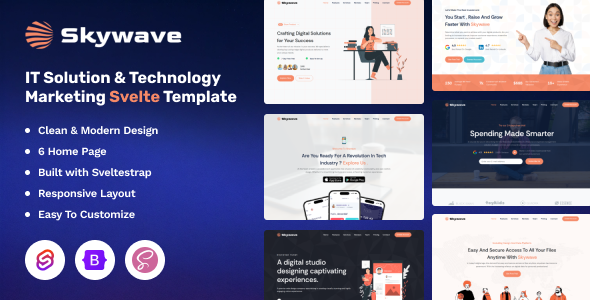 Skywave - Svelte IT Solution & Technology Marketing Template - Technology Site Templates