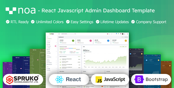 Noa - Admin Dashboard Template Reactjs Javascript Bootstrap - Admin Templates Site Templates