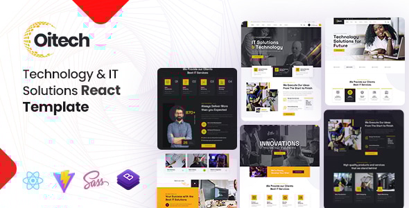 Oitech - Technology IT Solutions React Template - Technology Site Templates
