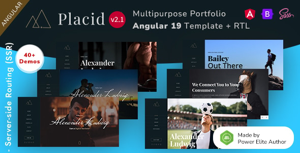 Placid - Angular 19+ Portfolio Website Template + SSR - Portfolio Creative