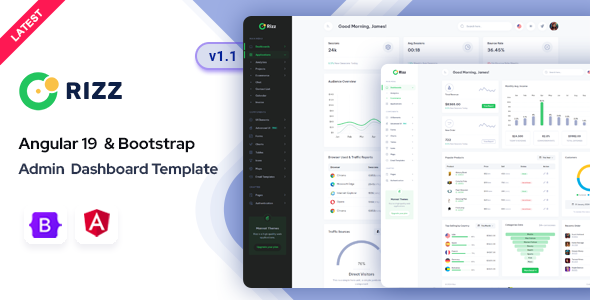 Rizz - Angular 19 Admin & Dashboard Template - Admin Templates Site Templates