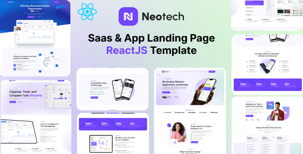 Niotech - Saas & App Landing Page ReactJs Template - Software Technology