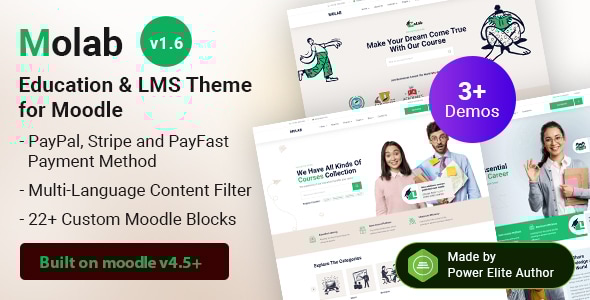 Molab - Premium Education LMS Theme for Moodle 4.5 - Moodle CMS Themes