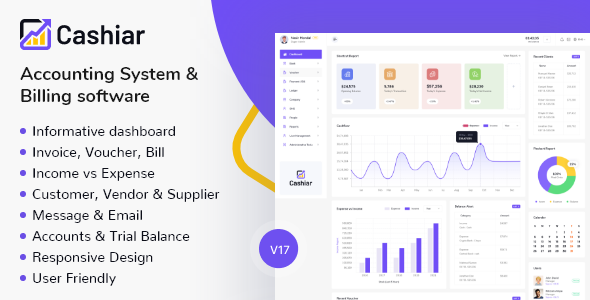 Cashier – Angular Accounting Admin Template - Admin Templates Site Templates