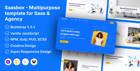 Saasbox - Multipurpose HTML Template for Saas & Agency - Technology Site Templates