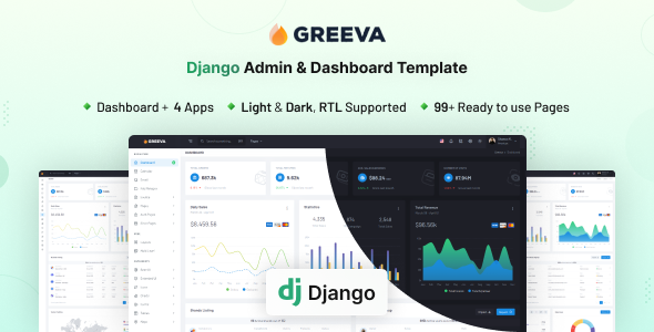 Greeva - Django Admin & Dashboard Template (Django 5) - Admin Templates Site Templates
