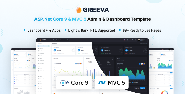 Greeva - ASP.Net Core 9 & MVC5 Admin Dashboard Template - Admin Templates Site Templates