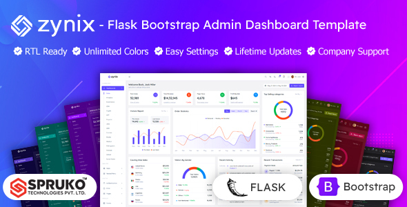 Zynix - Bootstrap Flask Admin Panel Template - Admin Templates Site Templates