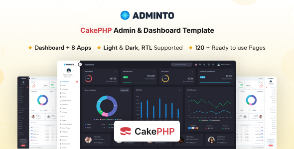 Adminto - CakePHP Admin & Dashboard Template - Admin Templates Site Templates