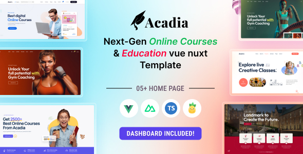 Acadia - University & Online Course Vue Nuxt 3 Template - Business Corporate