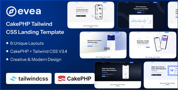 Evea - CakePHP App Landing Page Template - Landing Pages Marketing