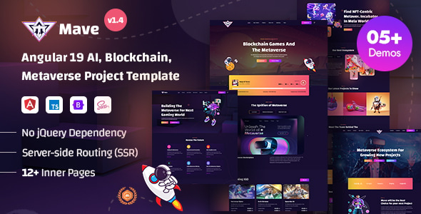 Mave - Angular 19 AI, Blockchain & Metaverse Project Launchpad Template - Business Corporate