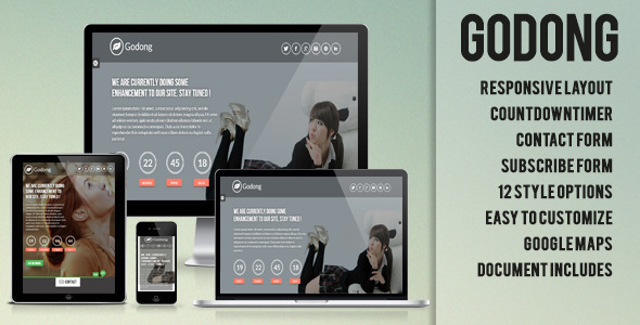 Godong - Responsive Underconstruction Template - Under Construction Specialty Pages