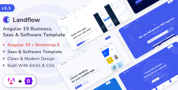 Landflow - Angular 19 Multipurpose Business, Saas & Software Template - Business Corporate