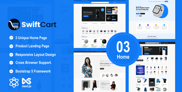 SwiftCart - Multipurpose Ecommerce React Nextjs Template - Shopping Retail