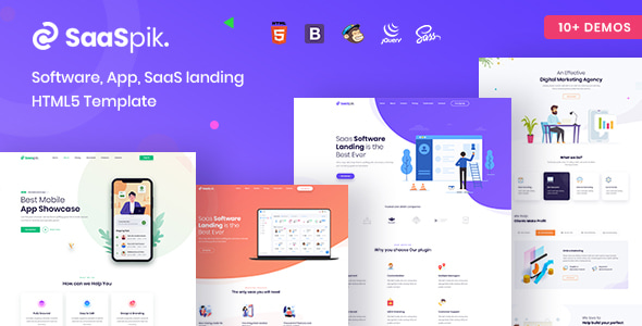 SaaSpik - App and SaaS landing HTML Template - Technology Site Templates