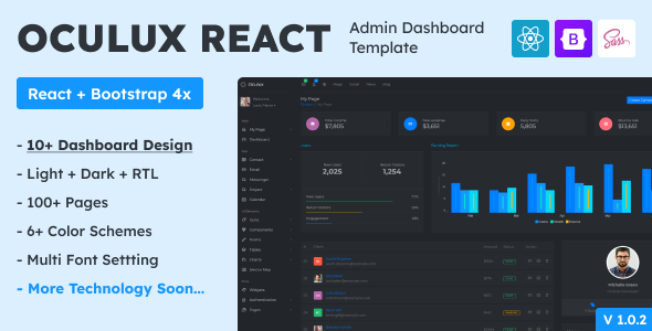 Oculux React - Admin Dashboard Template - Admin Templates Site Templates