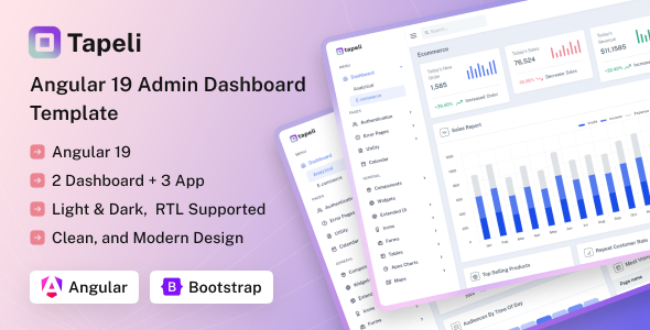 Tapeli - Angular Admin Dashboard Template - Admin Templates Site Templates