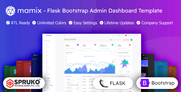 Mamix - Bootstrap Flask Admin Panel Dashboard Template - Admin Templates Site Templates