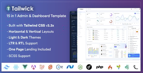 Tailwick - Tailwind CSS Admin & Dashboard Template - Admin Templates Site Templates