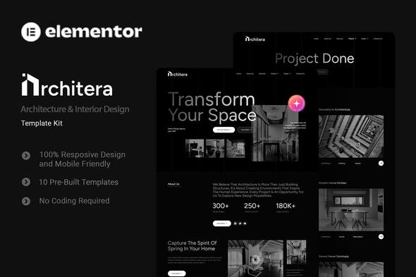 Architera - Architecture & Interior Design Elementor Template Kit - Real Estate & Construction Elementor