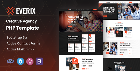 Everix - Creative Agency PHP Template - Business Corporate